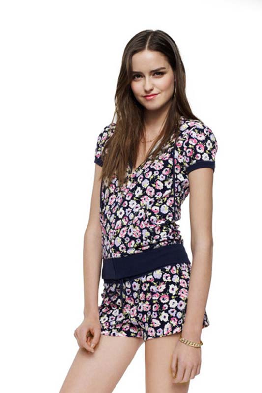 Juicy Couture Floral Woodblock Suit Black Pink
